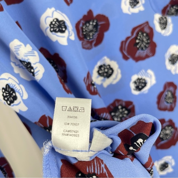 LOFT Medium Floral Retro Boho Flowy Formal Office Pocket Modest Blouse - Picture 5 of 8